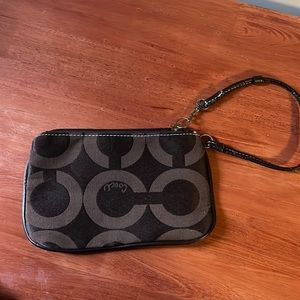 Coach brown wristlet